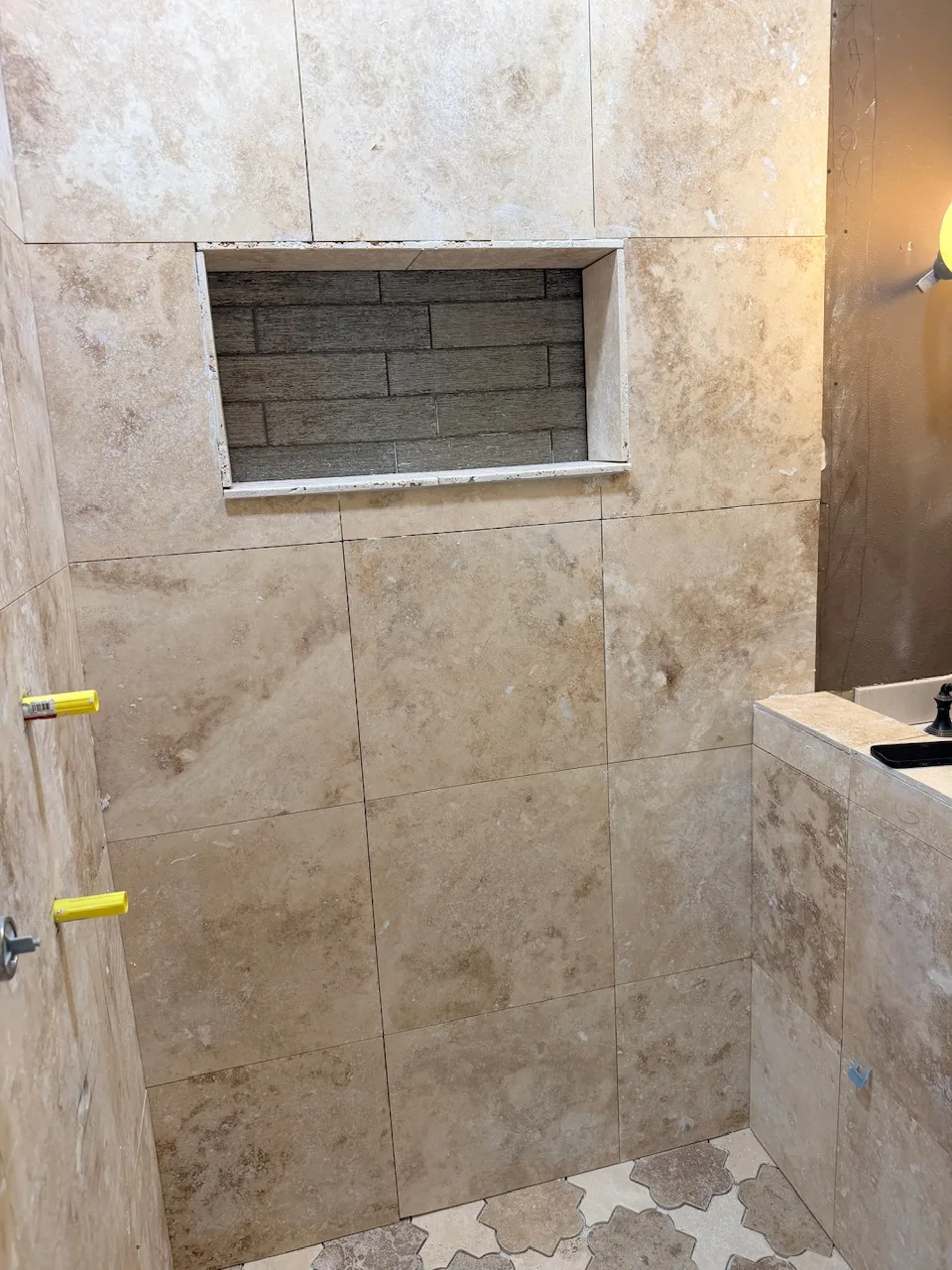 Cajun Home Services repeat customer master bathroom remodel progress photo 22 in Destrehan, St. Charles Parish, Louisiana — full gut, waterproofing, tile rebuild documentation