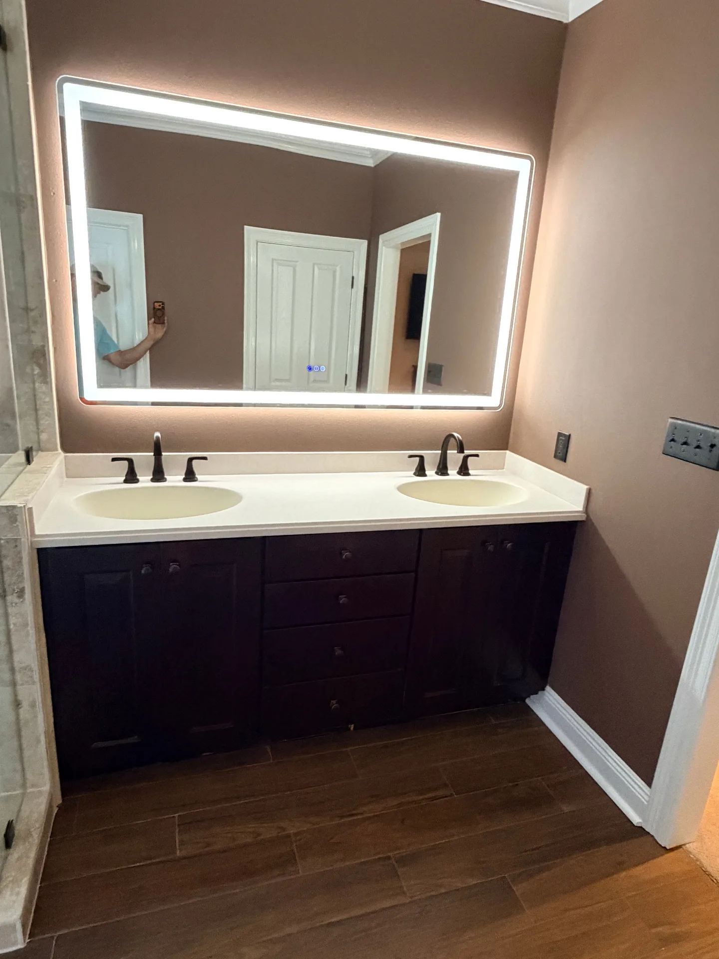 Cajun Home Services repeat customer master bathroom remodel progress photo 38 in Destrehan, St. Charles Parish, Louisiana — full gut, waterproofing, tile rebuild documentation