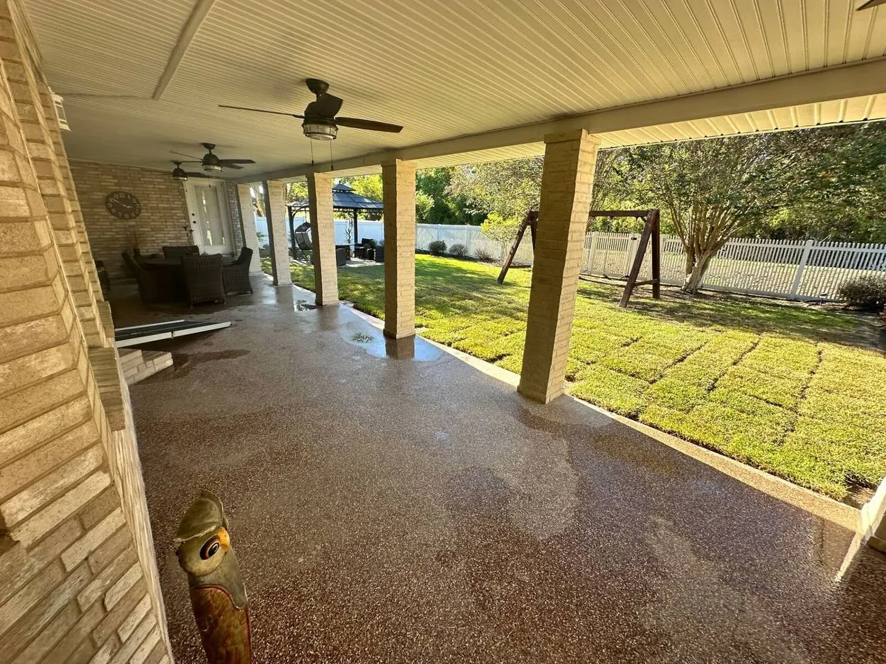 Completed covered patio in Destrehan St Charles Parish Louisiana