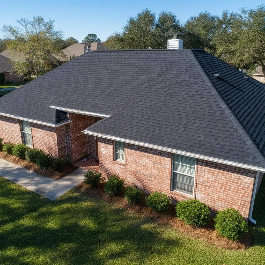 Completed FORTIFIED certified shingle roof on Louisiana brick home