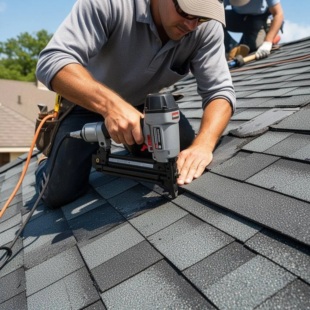 FORTIFIED nailing pattern detail on shingle roof in St. Charles Parish
