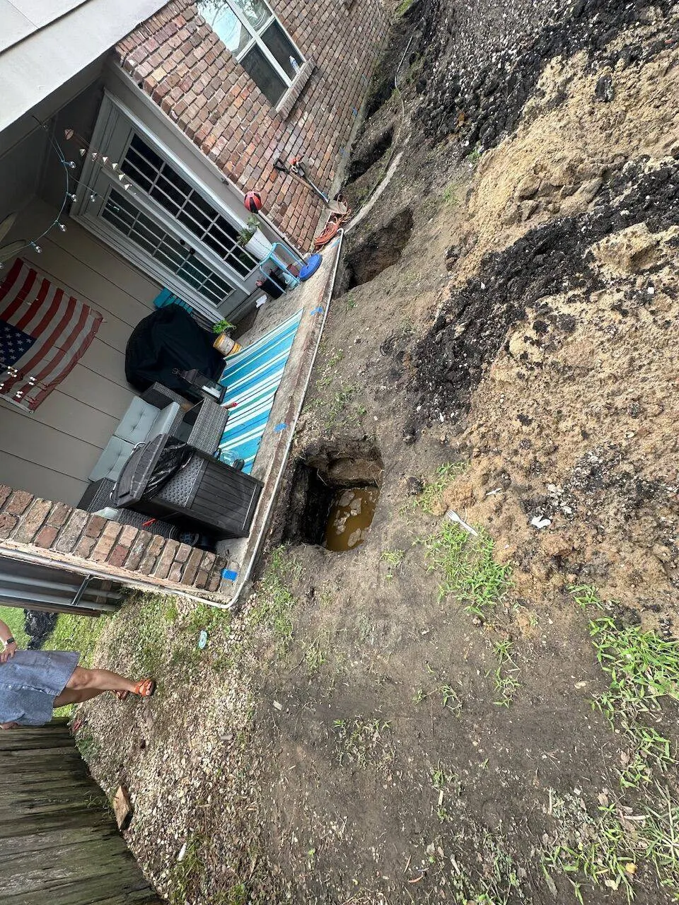 Foundation excavation for new construction in Metairie Louisiana