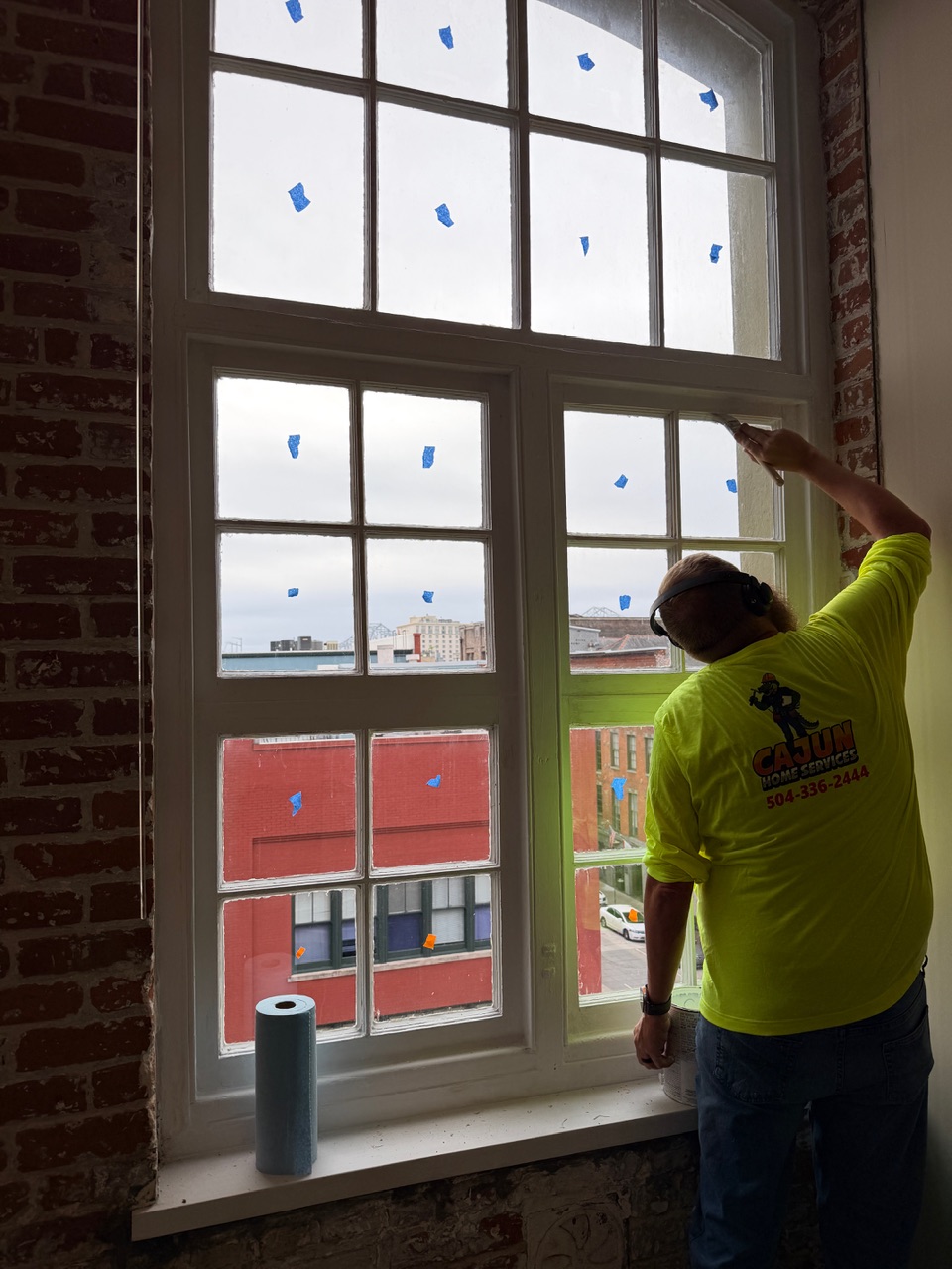 Historic true-divided window repair and prep coat application