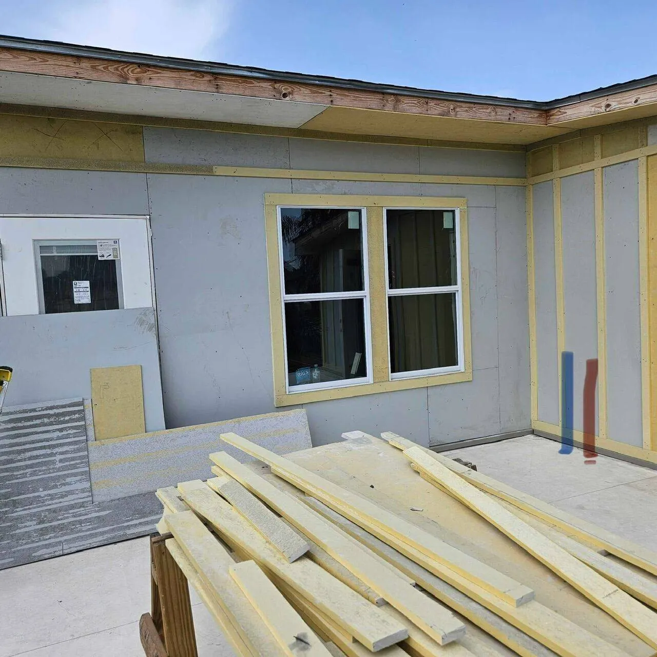 New construction exterior wall sheathing and housewrap by Cajun Home Services