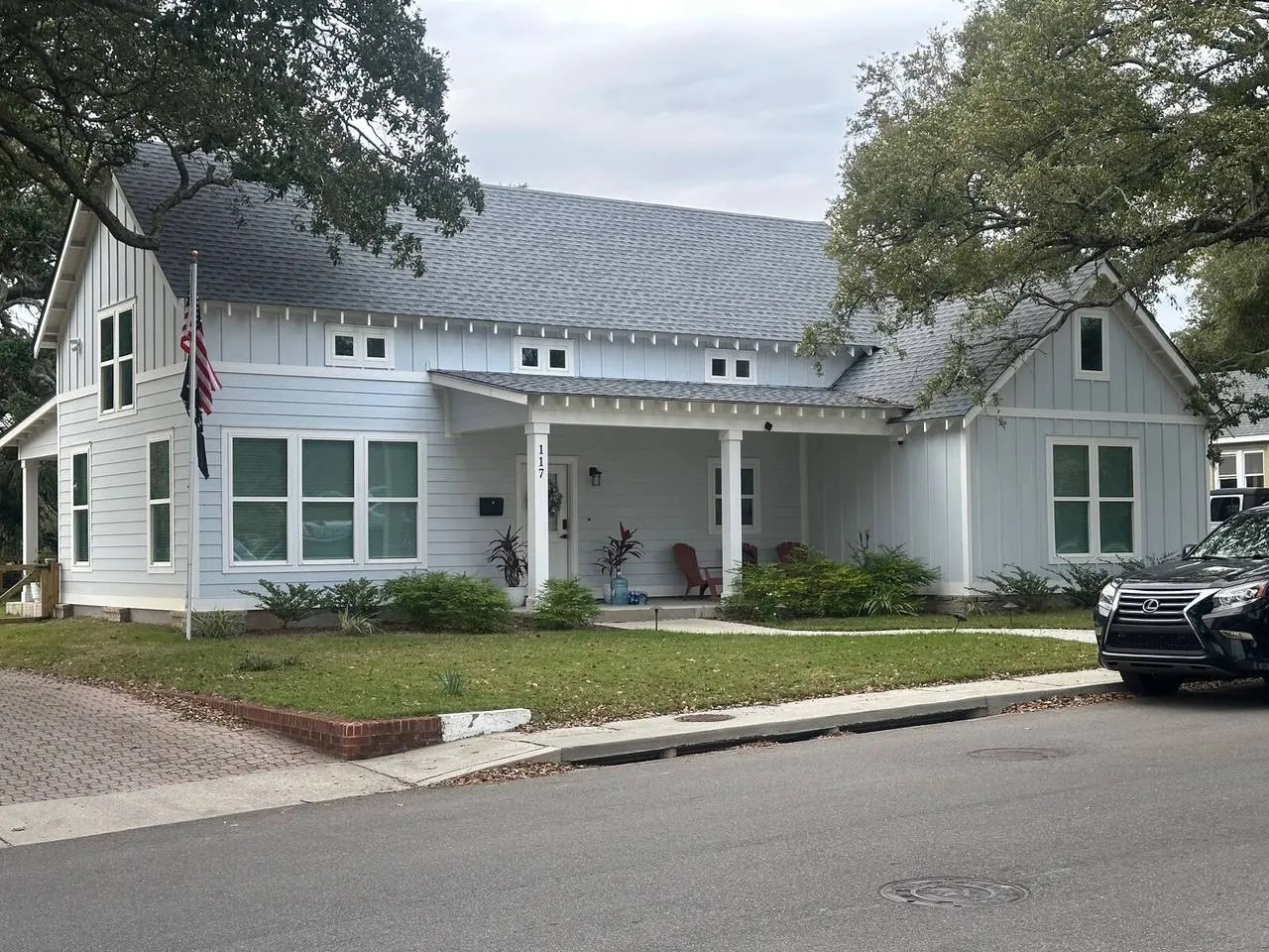 New construction roofing with fresh sheathing and underlayment in Louisiana