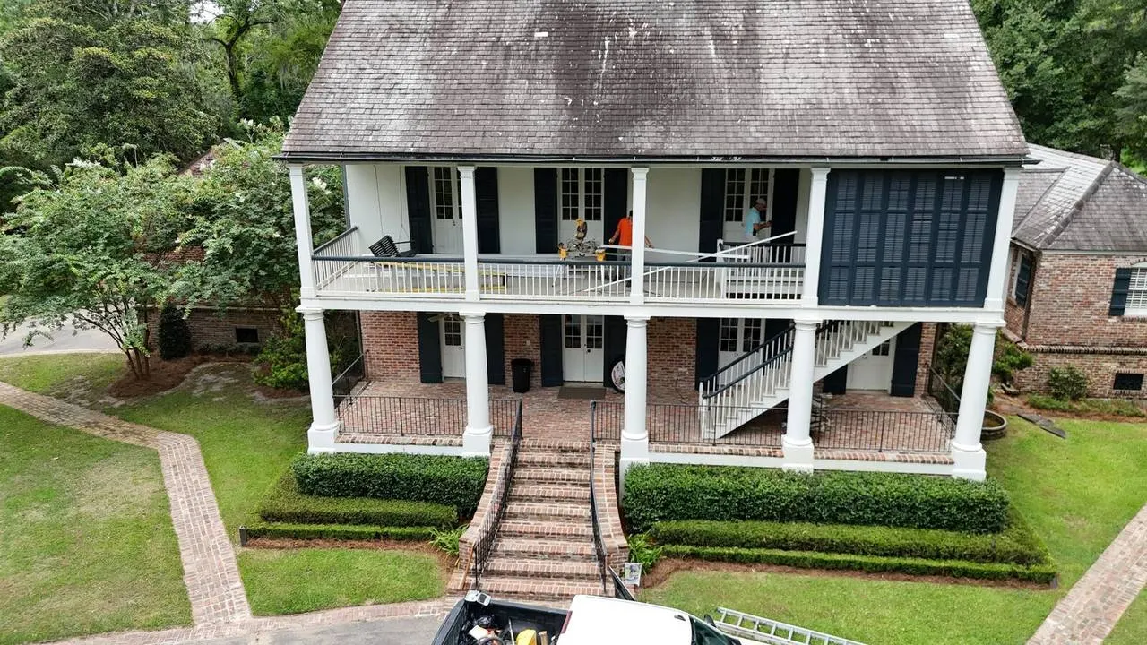 Home remodeling project aerial view on the Northshore, St. Tammany Parish